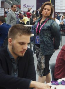 Judit Polgar at the Olympiad as Team Captain of the Hungarian Open Team