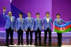 Azerbaijani team scoring Gold in Category C. Photo courtesy of Baku Olympiad FB page