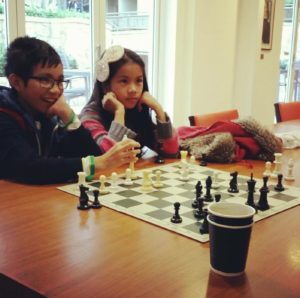 Athena-Malar and her brother Ethan receiving early morning coaching at the Doeberl cup in Canberra